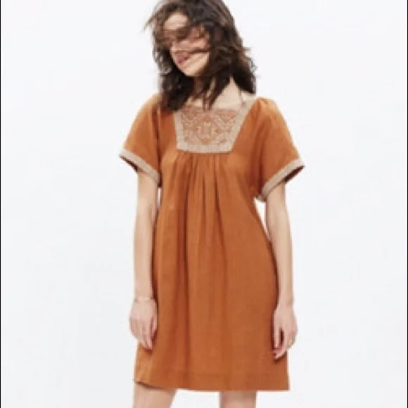 madewell embroidered wander dress Madewell Embroidered Drop-Waist Maxi Dress